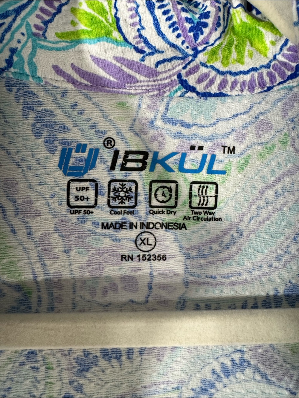 IBKUL UPF 50 Sun Shirt Paisley Long Sleeve Golf Tennis 1/4 Zip XL - Picture 8 of 11